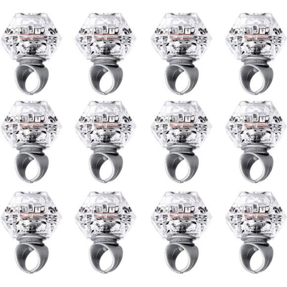 Flashing Led Light up Rings Bachelorette Party Favors Ring Toys Grow in The Dark - Picture 1 of 7